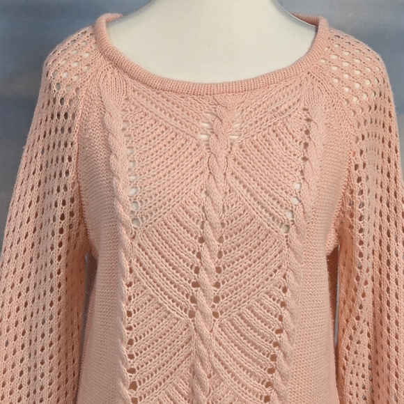 NEW DIRECTIONS | OPEN KNIT TUNIC SWEATER - Picture 8 of 16